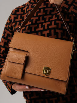 Кожаная сумка Deboro 31104 коричневый лист