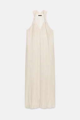 VESTIDO LARGO RAYAS HILO METALIZADO / Crudo / Marino - Zara фото 10