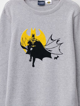 Bisiklet Yaka Batman Desenli Uzun Kollu Erkek ?ocuk ?nce Triko Kazak - Waikiki фото 3