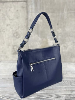 Женская кожаная сумка хобо 8919-9 Дарк Блу - Sergio valentini фото 3