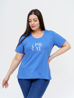 Футболка женская Ника индиго/меланж