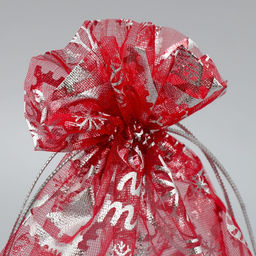 Цена за 20 шт. Мешочек подарочный органза Новогодняя почта, 16 х 24 см +/- 1.5 см - Дарите счастье фото 3