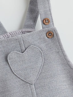 Kalp Detayl? K?z Bebek Salopet Elbise