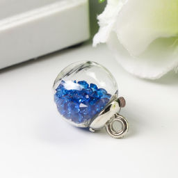 Подвеска декоративная для творчества стекло «Шар - камешки», синяя, d=1.6 см, набор 10 шт.