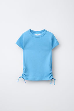 CAMISETA CON MODAL CUT OUT LAZOS / Azul