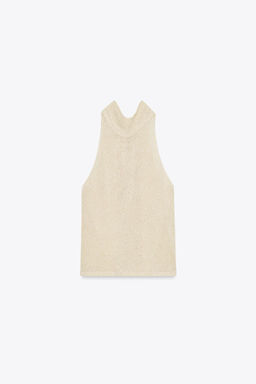 METALLIC THREAD HALTER TOP - Zara фото 5