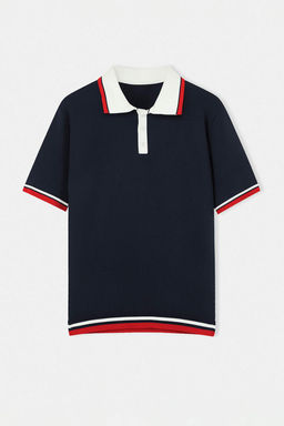 Lacivert Regular Polo Yaka Duz Polo Yaka T-shirt TMNSS26PO00032