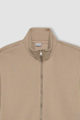 Толстовка Comfort Fit с воротником-стойкой на молнии - Defacto фото 9