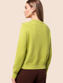 VILATTE / Укороченный джемпер из пряжи с кашемиром  фото 4