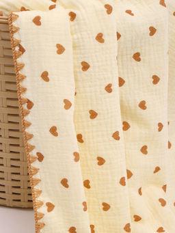 Плед «Этель. Сердечки», 100×100 см, муслин двухслойный