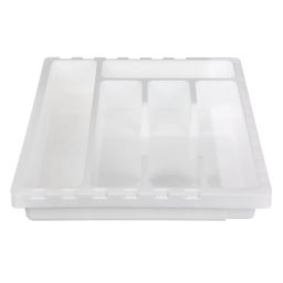 Лоток д/столовых приборов раздвижной "Смарт" белый