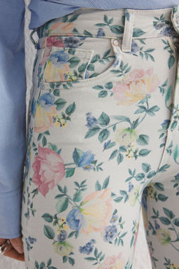 Cok Renkli Cicek Desenli Yuksek Bel Wide Leg Jeans TWOSS25JE00167 - Trendyolmilla фото 4