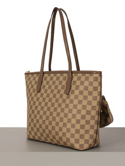 LАСCOMA сумка АС168-шахматы-бежевый-коричневый эко кожа-канва - Laccoma фото 2