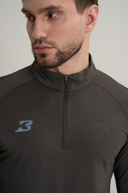 Лонгслив half-zip Коричневый ANTA RUNNING LS Tee  фото 8