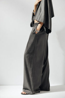 LINEN BLEND TROUSERS - Zara фото 11