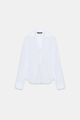 CAMISA ENTALLADA POPEL?N / Blanco - Zara фото 5