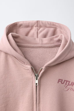 SUDADERA CAPUCHA PARCHE ESTRELLA / Rosa - Zara фото 4