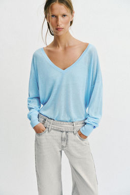 JEANS Z1975 STRAIGHT TIRO BAJO CINTUR?N / Gris claro - Zara фото 3