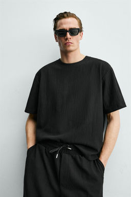 CAMISETA RELAXED FIT ESTRUCTURA / Negro - Zara фото 13