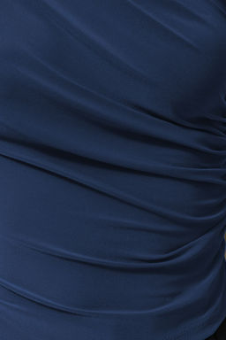 Indigo S?f?r Kol Buzgulu Vucuda Oturan Esnek Orme Bluz TWOSS24BZ00486