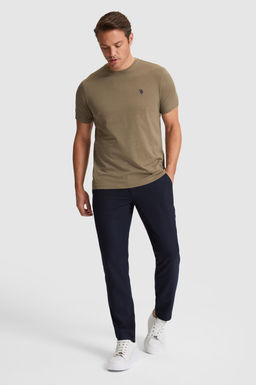 Erkek Haki Regular Fit Bisiklet YakaTi__rt