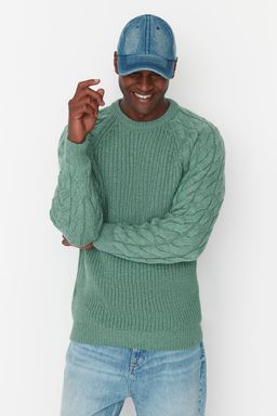 TRENDYOL MAN Ekru Casual Unisex Regular Fit Yunlu Bisiklet Yaka Sac Orgu Detayl? Triko Kazak TMNAW22KZ2059 - Trendyolmilla фото 26