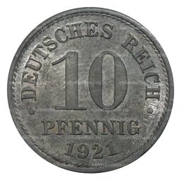 Монета 10 пфеннигов 1921 года Германия