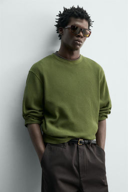 CAMISETA ESTRUCTURA WAFFLE / Khaki - Zara фото 7