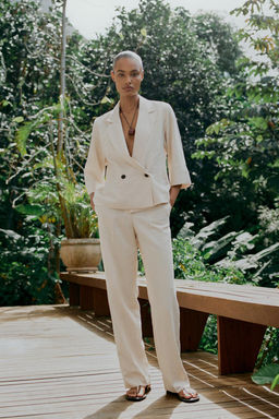 STRAIGHT-LEG TROUSERS WITH ELASTICATED WAIST - Zara фото 10