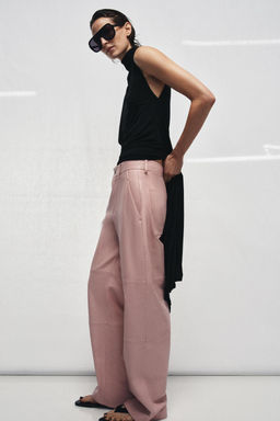 PANTAL?N PIEL 100% ZW COLLECTION LIMITED EDITION / Rosa - Zara фото 11