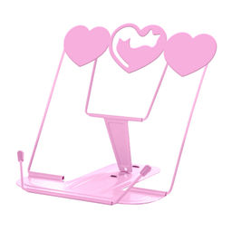 Подставка для книг и учебников Феникс+, арт.69360/ 48 КОТЫ И СЕРДЕЧКИ. РОЗОВЫЙ (17.5x18x15 см, окраш