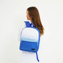 Рюкзак текстильный с белым градиентом, 38х29х11 см, 38 х цвет синий синий, отдел на молнии, цвет красный - Nazamok фото 2