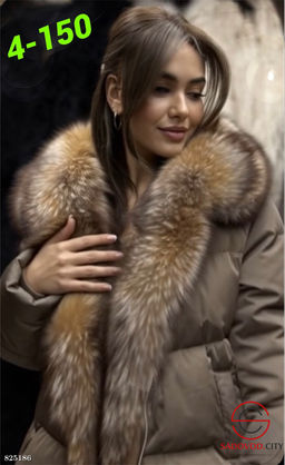 Зимняя женская куртка капюшон мех