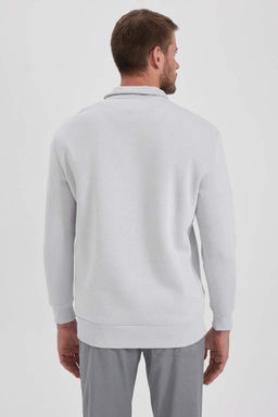 Толстовка Comfort Fit на молнии с воротником-стойкой - Defacto фото 10