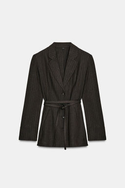 HERRINGBONE BLAZER WITH BELT ZW COLLECTION - Zara фото 7