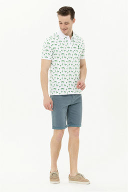 U. S. Polo Assn Мужская зеленая футболка с воротником-поло - U.s. polo assn фото 11