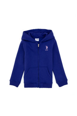 K_z _ocuk Mor Kap__onlu Fermuarl_ _ardonlu Basic Sweatshirt Sepette S_rpriz _ndirim - U.s. polo assn фото 2