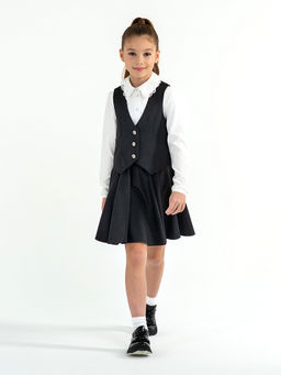 Серый школьный жилет для девочки Mooriposh, модель 1120 фото 2