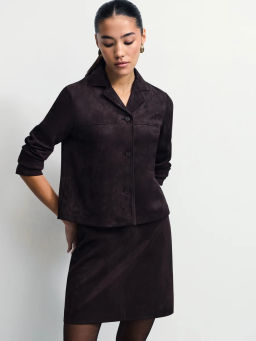 Укороченный жакет из искусственной замши / Zarina