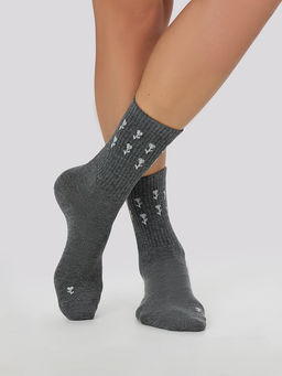 Цена за 5 пар! Носки женские серые с рисунком в виде цветов - Mark formelle фото 2