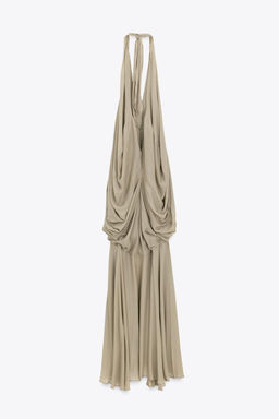 LIMITED EDITION VOLUMINOUS HALTERNECK MAXI DRESS - Zara фото 4