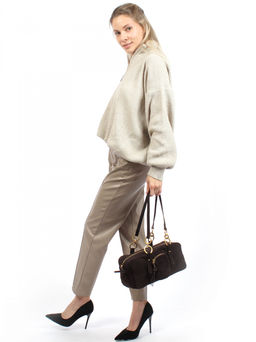 LACCOMA сумка АМ2260-Ф-коричневый натуральная замша хлопок  фото 3