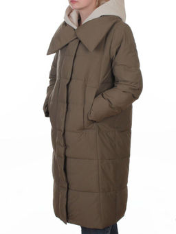 A610 DK. GREEN (KHAKI) Пальто зимнее женское со съемным жилетом (200 гр. био-пух)