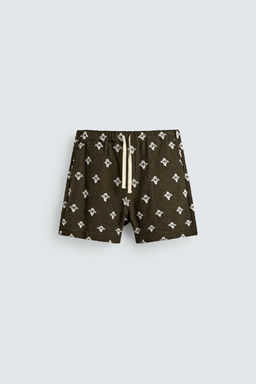 BERMUDA RELAXED FIT JACQUARD TEXTURA / Khaki oscuro - Zara фото 6