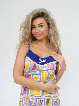 Ночная сорочка женская , цвет синий желтый красный