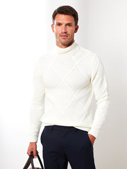 Bal?k?? Yaka Uzun Kollu Erkek Triko Kazak