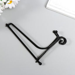 Цена за 5 шт. Подставка для тарелок d=13-15 см «Узорная», металл, 12.5×8.5 см, чёрная