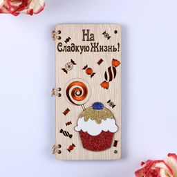 Открытка-конверт на магнитах На сладкую жизнь! кекс