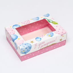 Цена за 5 шт. Коробка складная, с окном Шары в день рождения 21 х 15 х 7 см - UPAK LAND фото 3