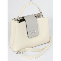 Сумка женская искусственная кожа ADEL-46, 1отд+карм/пер, плечевой ремень, бежевый/серый флотер 259208